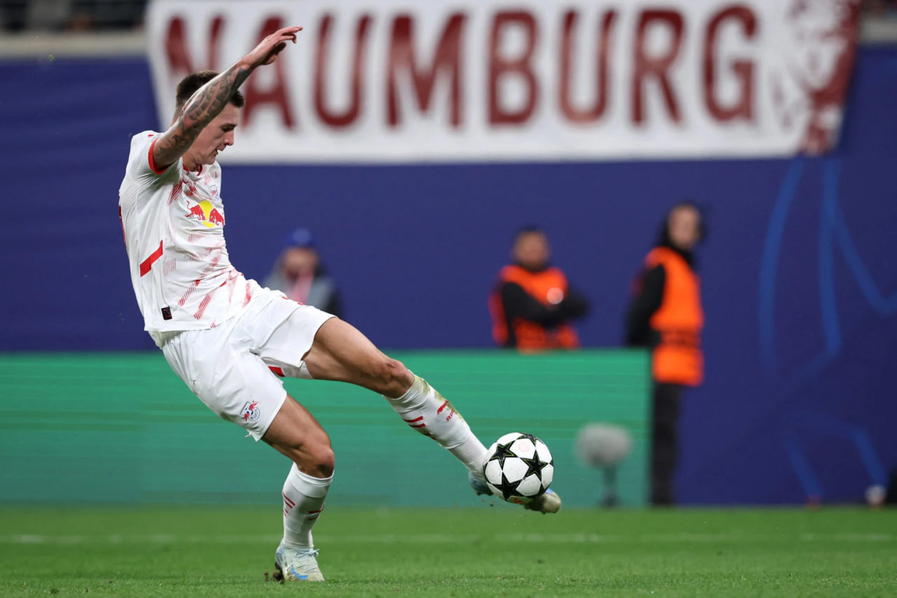 بنیامین ششکو مهاجم اسلوونیایی لایپزیش در بازی مقابل یوونتوس