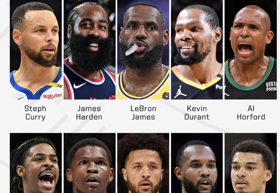 بازیکنان بسکتبال NBA - لبران جیمز - استفن کری - جیمز هاردن - کوین دورنت - ال هورفورد