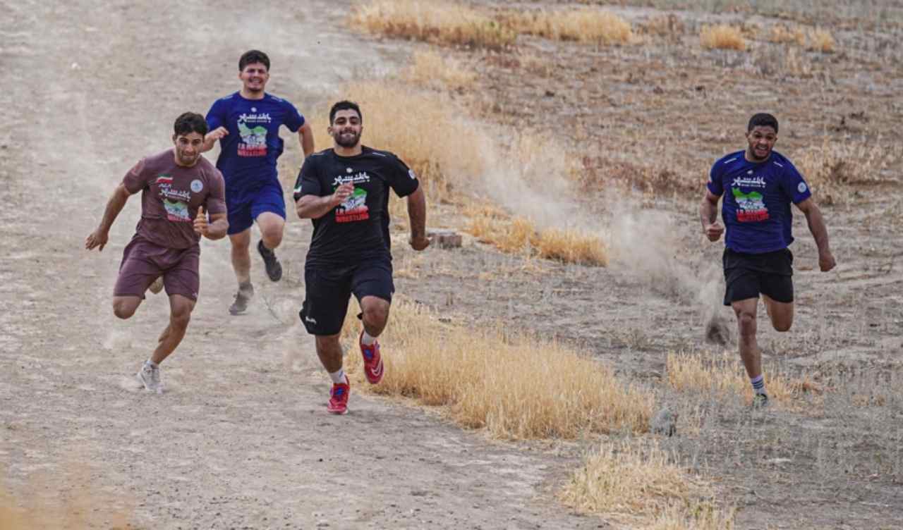 تمرین تیم ملی کشتی فرنگی ایران- تپه های آزادی- تیم حسن رنگرز