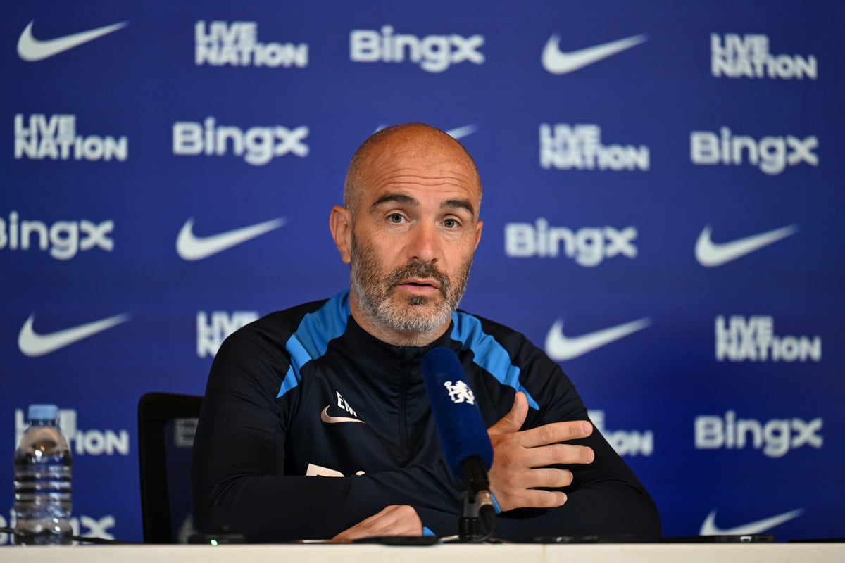 انزو مارسکا در نشست خبری پیش از تقابل با ناتینگهام فارست - سرمربی ایتالیایی چلسی - لیگ برتر انگلیس