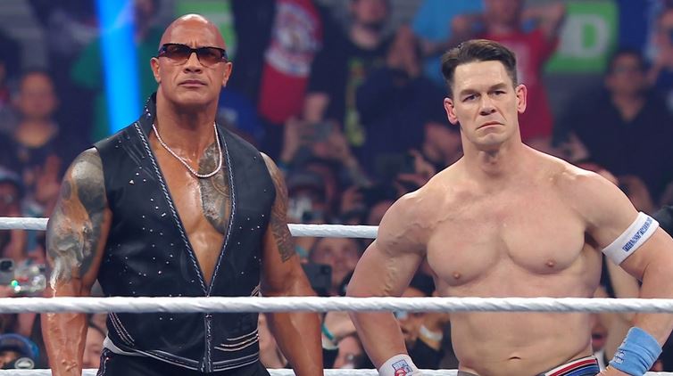 دواین «د راک» جانسون و جان سینا از ستارگان هالیوود، کشتی کج و WWE در رویداد الیمینیشن چمبر 2025
