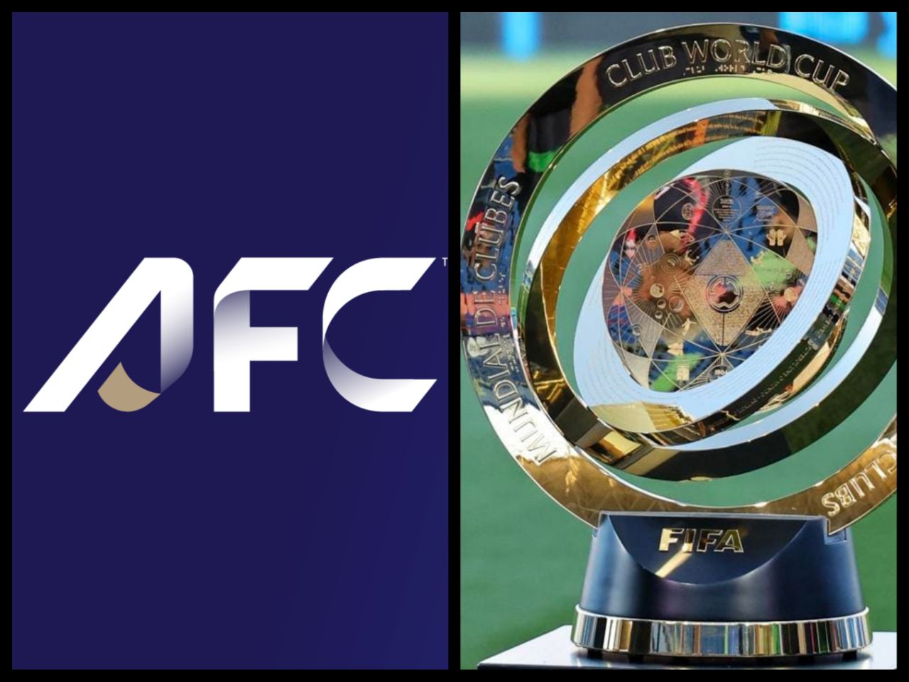 عکس از کاپ قهرمانی جام جهانی باشگاه‌ها و لوگوی AFC