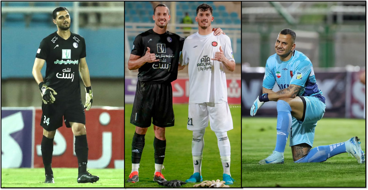 احمد گوهری دروازه‌بان استقلال خوزستان - حسین پورحمیدی دروازه‌بان تراکتور - حامد لک دروازه‌بان مس رفسنجان