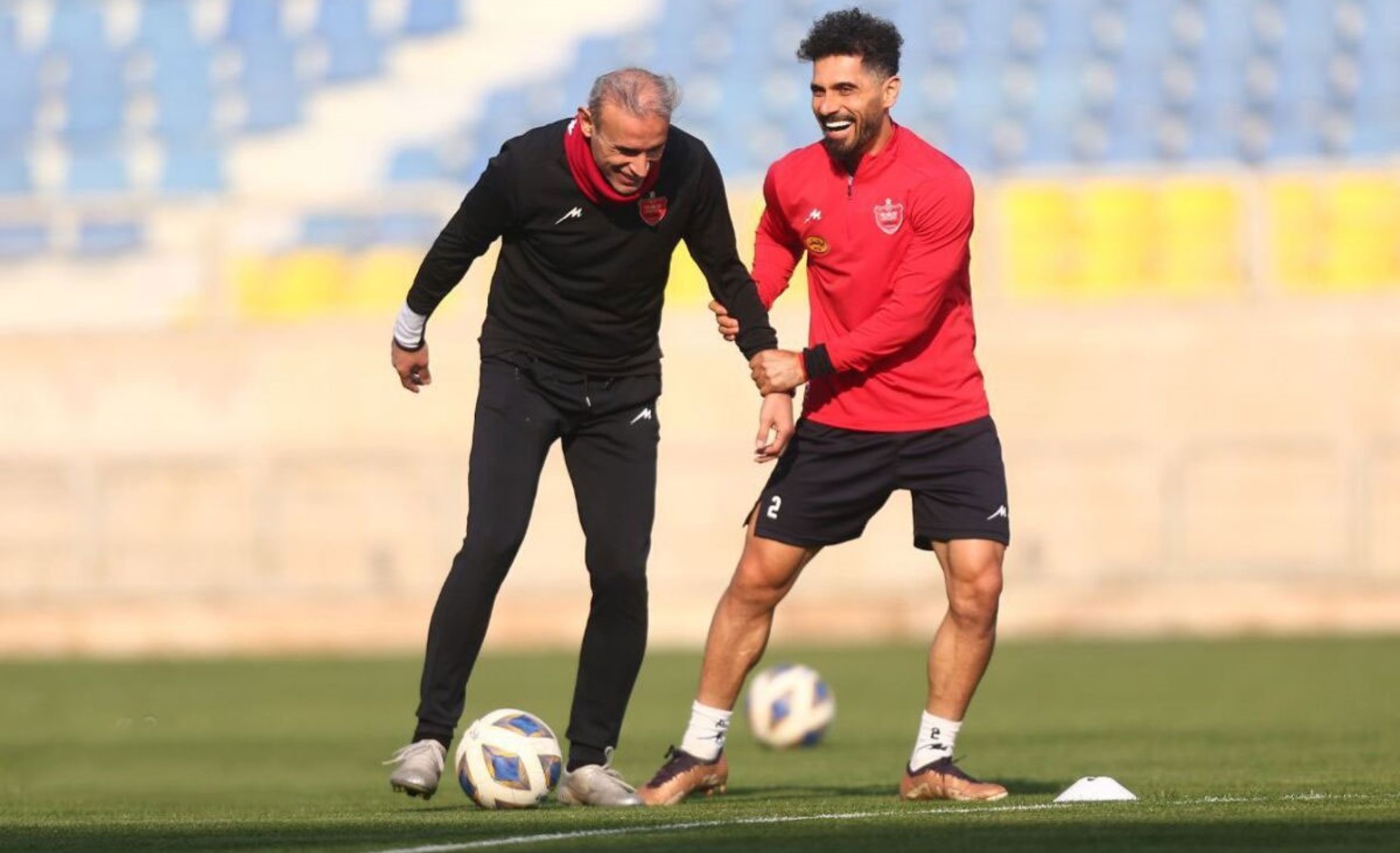 امید عالیشاه بازیکن پرسپولیس تهران - یحیی گل محمدی سرمربی فولاد خوزستان - لیگ برتر ایران