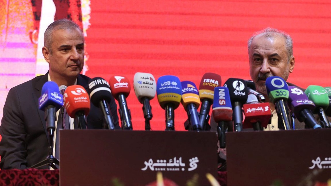 رضا درویش مدیرعامل پرسپولیس و اسماعیل کارتال سرمربی ترک پرسپولیس تهران - لیگ برتر ایران
