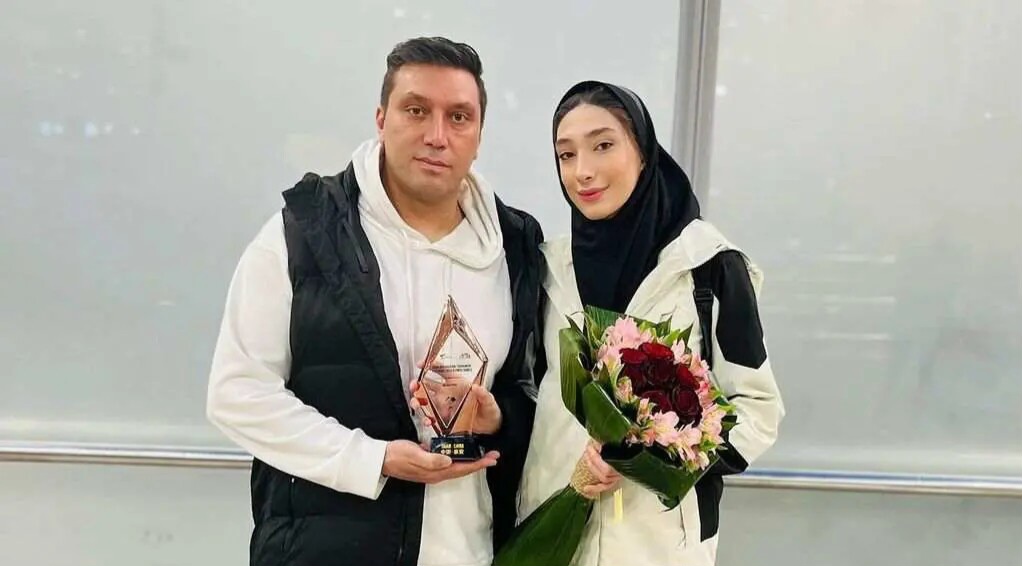 عکس از مبینا نعمت زاده و پدرش