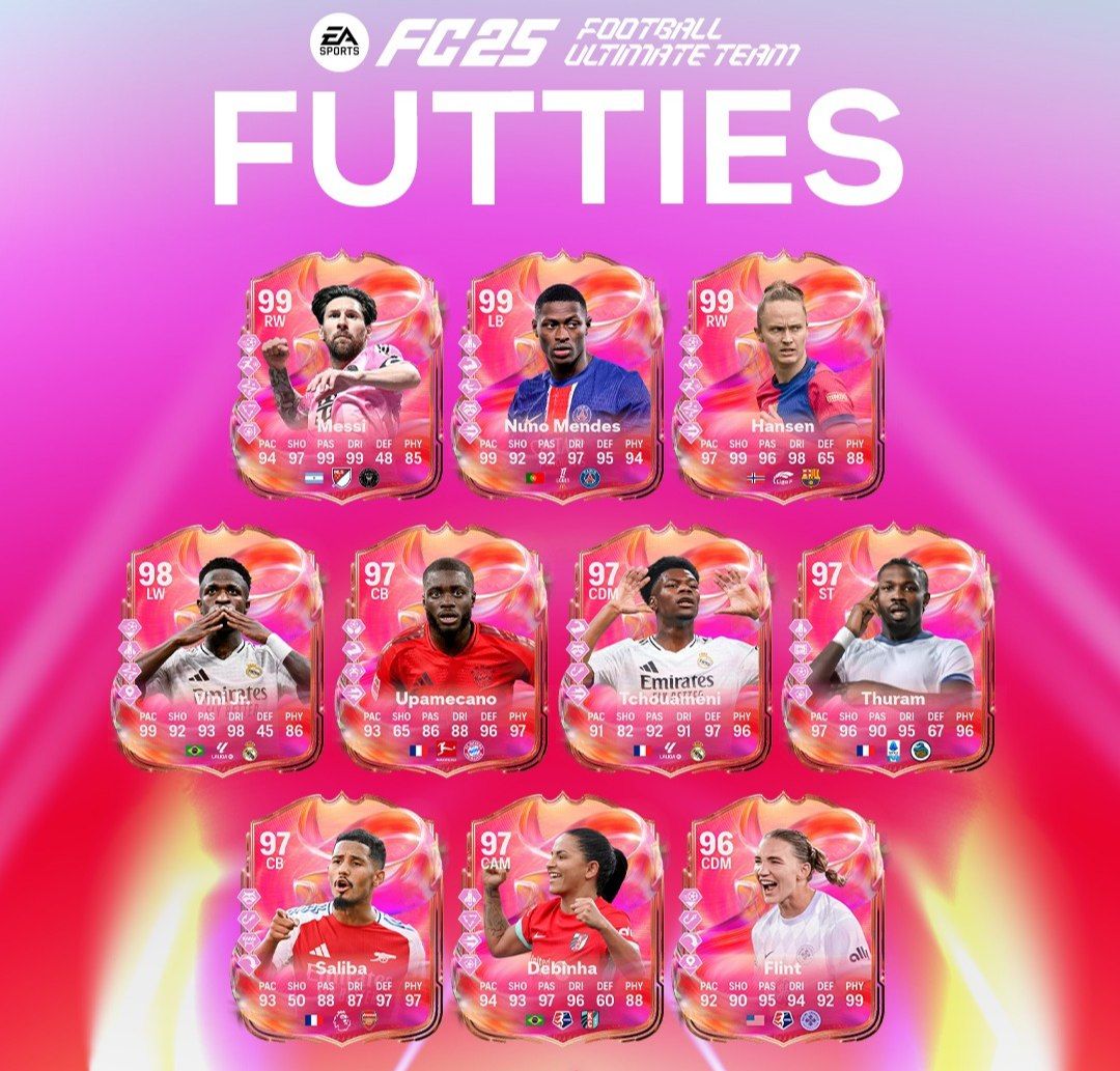 بازیکنان تیم دوم Futties (کارت‌های عادی)